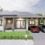 แบบบ้าน 1 ชั้น ทรงปั้นหยา Contemporary สไตล์ร่วมสมัย รับสร้างบ้านระยอง รหัส PB-069