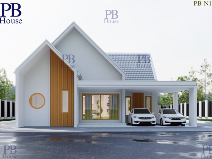 บ้านชั้นเดียวสไตล์นอร์ดิก รับสร้างบ้านระยอง รหัส PB-N1