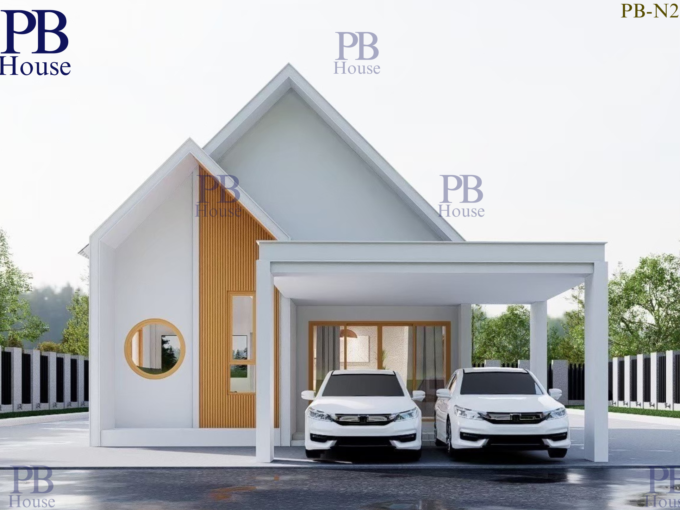 บ้านชั้นเดียวสไตล์นอร์ดิก รับสร้างบ้านระยอง รหัส PB-N2