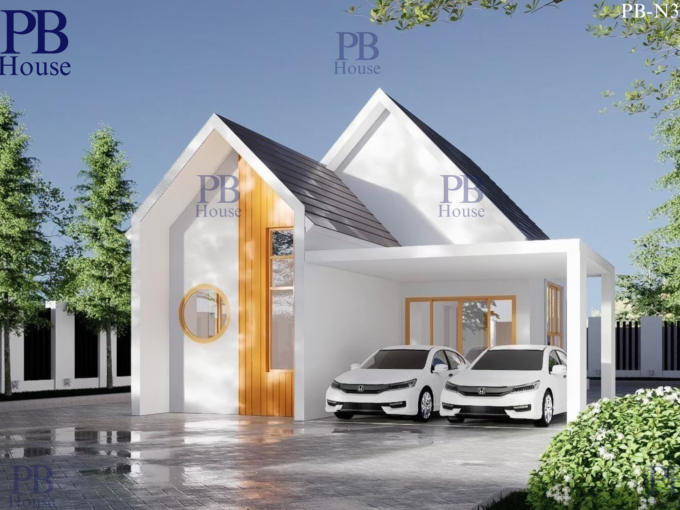 บ้านชั้นเดียวสไตล์นอร์ดิก รับสร้างบ้านระยอง รหัส PB-N3